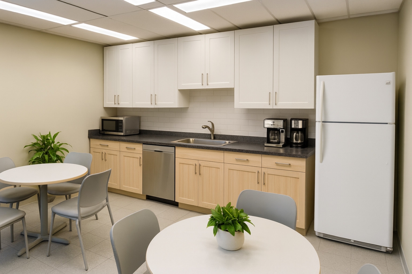 Top floor with four corner roof decks