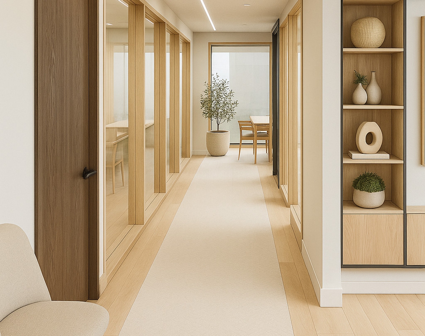 Top floor with four corner roof decks